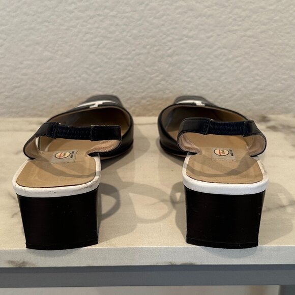 Talbots Navy and White Slingback Shoe - Picture 3 of 5